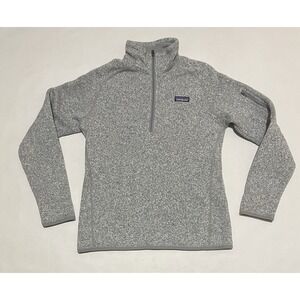 Patagonia Better Sweater Womens Medium 1/4 Zip Heather Gray Worn Wear Fleece